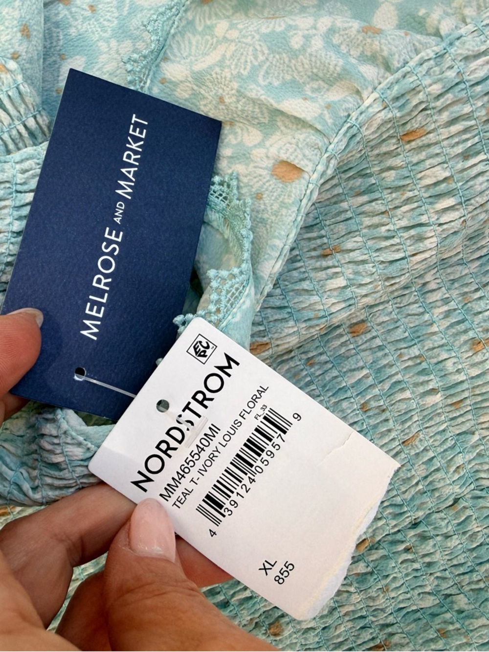 Melrose and Market Light Blue Floral Smocked Dress - Picture 12 of 12
